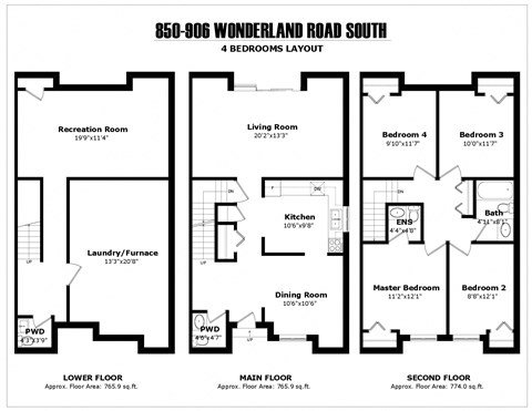 850-906 Wonderland Road 3-4 Beds Apartment for Rent - Photo Gallery 11